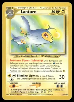 Pokemon Tcg Lanturn #32 Pokemon Neo Revelation LP - Image 1