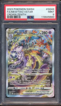 2023 POKEMON CROWN ZENITH MEWTWO VSTAR FULL ART #GG44 PSA 9! - Image 1