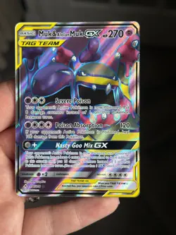 Muk & Alolan Muk GX 196/214 - Near Mint - Tag Team - Unbroken Bonds - Pokemon - Image 1