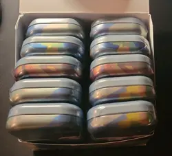 POKEMON TCG GALAR PALS MINI TIN DISPLAY 10 SEALED MINI TINS H24 Silver Astral - Image 3