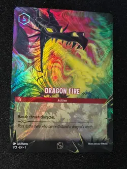 Disney Lorcana Dragon Fire 1/C1 DLC Challenge Foil Holo Entry Player Promo NM - Image 1