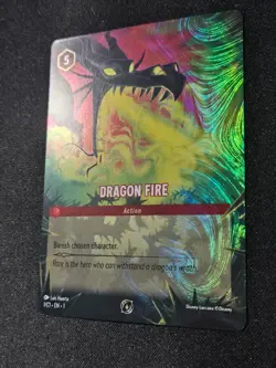 Disney Lorcana Dragon Fire 1/C1 DLC Challenge Foil Holo Entry Player Promo NM - Image 2