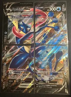 Pokemon TCG Greninja V-Union Holo Card Set of 4, SWSH Promo Cards SWSH155-158 - Image 1