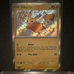 Pokemon Pikachu SV: Paldean Fates 131/091 Shiny Rare Holo Basic 70 HP Card - Image 1