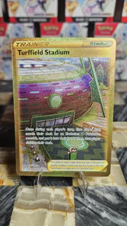 Pokemon TCG Evolving Skies Turffield Stadium Gold Card 234/203 Secret Rare - Image 1