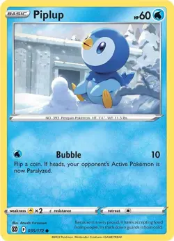 PIPLUP - RARE - BRILLIANT STARS - POKEMON CARD TCG - 035/172 - Image 1