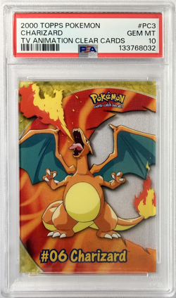 2000 Topps Pokemon Charizard TV Animation Clear Cards PSA 10 GEM Mint - Image 1