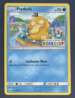 Build a Bear Pokemon Card Psyduck Promo Trading TCG NM - Image 1
