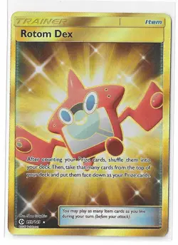 Rotom Dex 159/149 Sun & Moon Base S&M Gold Secret Rare Pokemon Card TCG NM - Image 1