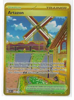 Artazon 229/197 Obsidian Flames Full Art Gold Secret Rare Pokemon TCG Card NM - Image 1