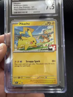 CGC 7.5 Pikachu SVP101 Black Star SV Promo Play League Pokemon Card TCG Mint - Image 2