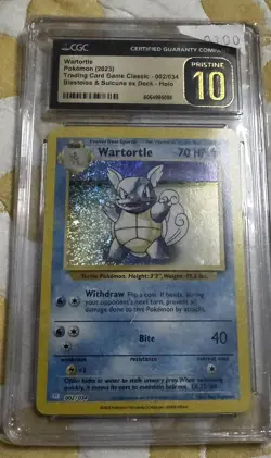 CGC PRISTINE 10 Wartortle CLB 002/034 Pokemon Card - POPULATION of 62 - GRADED - Image 1