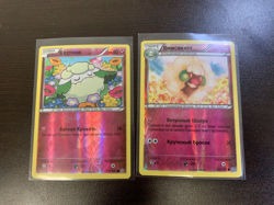 RUSSIAN Ancient Origins Pokemon Cottonnee Whimsicott Reverse Holo PAIR XY 55 56 - Image 1