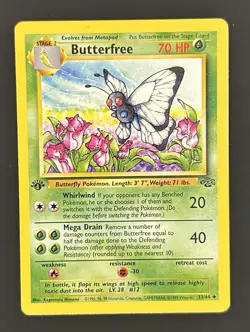 Pokemon TCG Butterfree 33/64 1st Edition Jungle - d Edition Misprint Error NM - Image 1