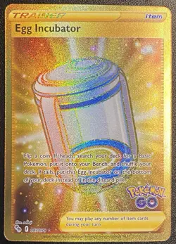 Egg Incubator Gold Trainer 087/078 Pokemon TCG SWSH Pokemon Go Gold Secret Rare - Image 1