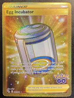 Egg Incubator Gold Trainer 087/078 Pokemon TCG SWSH Pokemon Go Gold Secret Rare - Image 3