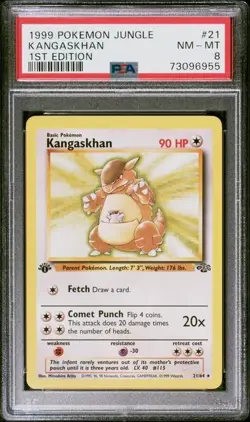 PSA 8 NM-MT Kangaskhan 5/64 Holo 1999 Pokemon Jungle - Image 1