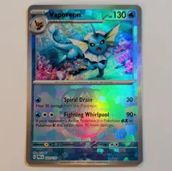 Pokemon TCG Vaporeon Master Ball 130HP 022/131 Prismatic Evolutions Rare Reverse - Image 1