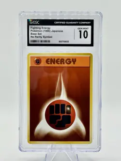 VINTAGE POP 6 Pokemon 1996 Japanese Base FIGHTING ENERGY No Rarity Symbol CGC 10 - Image 1