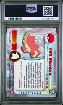 2000 Topps Chrome Pokemon T.V. #80 Slowbro Pokemon T.V.-Spectra PSA 9 - Image 2