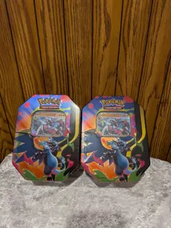 Pokemon (2) Mega Charizard Tins New Sealed - Image 1