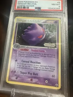 Pokemon Gengar EX Legend Maker Reverse Holo Stamp 2006 5/92 PSA 8 - Holo Swirl - Image 3