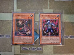 YUGIOH DECAYED COMMANDER + ZOMBIE TIGER MFC COMMON UNLIMITED ED 1996 LP - Image 1