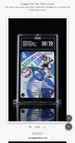 Bandai One Piece CCG Promo Alt Art Monkey D. Luffy Leader Dodgers TAG 10 EB02-0… - Image 1