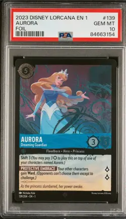Disney Lorcana First Chapter Aurora FOIL #139 Dreaming Guardian PSA 10 - Image 1