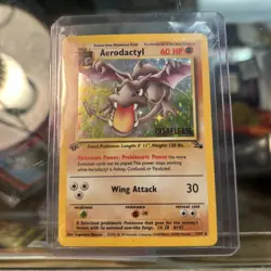 Aerodactyl Prerelease Holo 1st Edition Fossil Card 1/62 Pokemon Card 1999 - Image 1