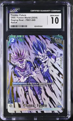 Dragon Ball Super Card Game Trunks : Future FB01-049 Rare alt art - CGC 10 - Image 1
