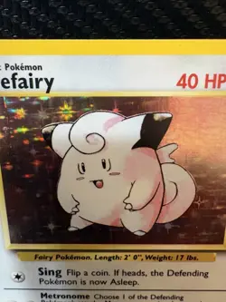 Pokemon Clefairy Holo 5/102 Base Set 1999 WOTC LP Vintage Holographic Card - Image 2