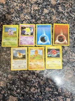 Pokemon Base Set 2 7 Card Lot Nidoran Drowzee Pidgey Diglett Voltorb Wizards - Image 1