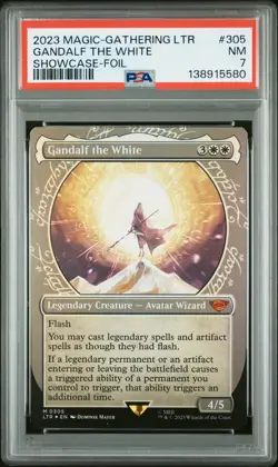 2023 MTG THE LORD OF THE RINGS: TALES OF MIDDLE-EARTH GANDALF THE WHITE PSA 7 - Image 1