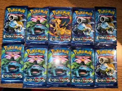 10 Sealed Unopened Pokemon XY Evolutions TCG Booster Packs - Image 1