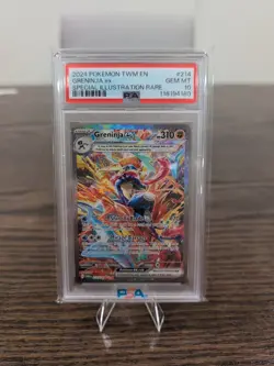 PSA 10 Greninja ex 214/167 Sv06: Twilight Masquerade Holo Pokemon - Image 1