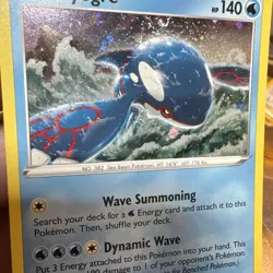 Swirl !!! Rayquaza SWSH029 Holo Sword & Shield Black Star Promo Kyogre Pokemon - Image 2