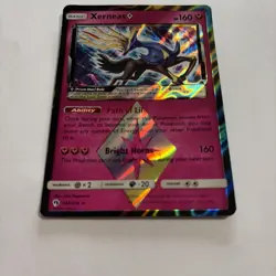2018 XERNEAS 144/214- PRISM STAR LOST THUNDER Pokemon - ULTRA RARE - HOLO -MINT - Image 2