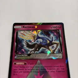 2018 XERNEAS 144/214- PRISM STAR LOST THUNDER Pokemon - ULTRA RARE - HOLO -MINT - Image 3