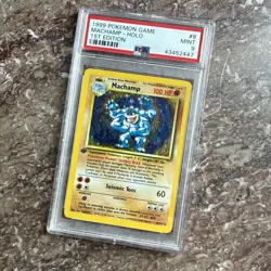 1999 Pokemon Game MACHAMP 1st EDITION Holo Rare MINT PSA 9 8/102 #8 - Image 1