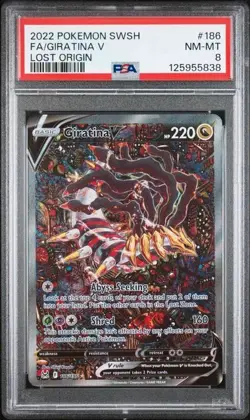 PSA 8 GIRATINA V 186 LOST ORIGIN ALT ART SWORD & SHIELD POKEMON NM- MINT BM - Image 1