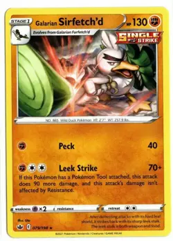 Pokemon - Galarian Sirfetch'd - 079/198 - Rare - Chilling Reign - NM/M - NEW - Image 1