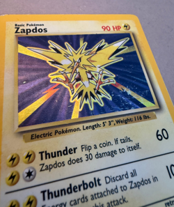 Zapdos 16/102 Holo 1999 Pokemon TCG Base Set Unlimited Rare Heavily Played HP - Image 5