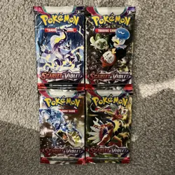 Pokemon TCG Scarlet and Violet Base Set Sealed Boosters x4 Full Art Set - Image 1