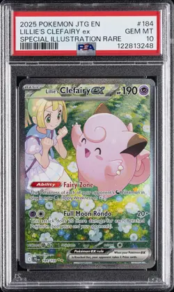 2025 POKEMON JTG EN-JOURNEY TOGETHER #184 LILLIE'S CLEFAIRY EX PSA 10 - Image 1