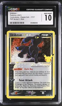(PSA) CGC 10 Umbreon Gold Star 25th Celebrations Pokemon Card #17 Gem Mint - Image 1