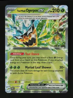 Teal Mask Ogerpon ex 025/167 Holo SV06: Twilight Masquerade Pokemon Card - Image 1