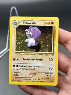 Pokemon TCG Neo Discovery Poliwrath Holo Rare 9/75 Heavily Played Vintage WOTC - Image 1