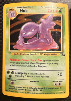 Muk Holo 13/62 Pokemon Fossil Holo LP to MP condition - Image 1