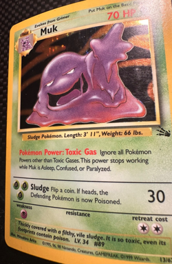 Muk Holo 13/62 Pokemon Fossil Holo LP to MP condition - Image 2